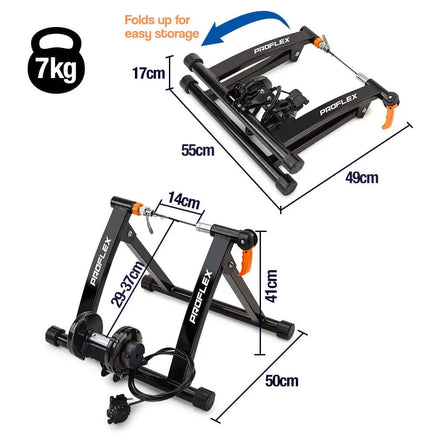 PROFLEX Indoor Bicycle Trainer - Bike Cycling Stationary Magnetic Stand Training Sports & Fitness Kings Warehouse 