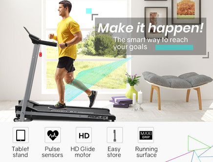 PROFLEX Treadmill Bluetooth Running Machine Foldable Compact Small Home Electric Sports & Fitness Kings Warehouse 