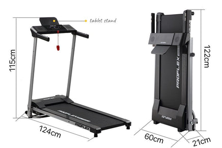 PROFLEX Treadmill Bluetooth Running Machine Foldable Compact Small Home Electric Sports & Fitness Kings Warehouse 