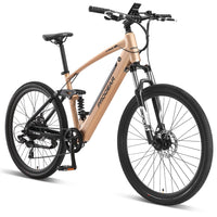 Progear Bikes E-Trail Dual Suspension E-Bike 27.5*18" in Sandstorm Sports & Fitness Kings Warehouse 
