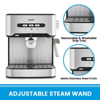 Pronti 1.6L Automatic Coffee Espresso Machine with Steam Frother Kings Warehouse 