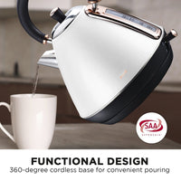 Pronti 1.7l Rose Trim Collection Kettle - White Kings Warehouse 