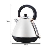 Pronti 1.7l Rose Trim Collection Kettle - White Kings Warehouse 