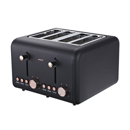 Pronti 4 Slice Toaster Rose Trim Collection - Black Kings Warehouse 