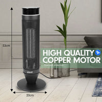 Pronti Electric Tower Heater 2000W Remote Portable - Black Kings Warehouse 