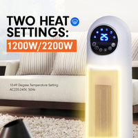 Pronti Electric Tower Heater 2200W Remote Control - White Kings Warehouse 