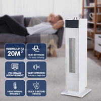 Pronti Electric Tower Heater PTC Ceramic 2000W White Kings Warehouse 