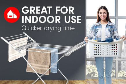 Pronti Heated Towel Clothes Rack Dryer Warmer Rack Airer Heat Line Hanger Laundry Kings Warehouse 