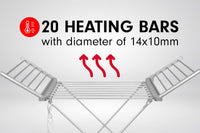 Pronti Heated Towel Clothes Rack Dryer Warmer Rack Airer Heat Line Hanger Laundry Kings Warehouse 