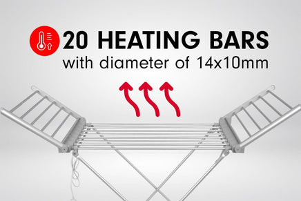 Pronti Heated Towel Clothes Rack Dryer Warmer Rack Airer Heat Line Hanger Laundry Kings Warehouse 