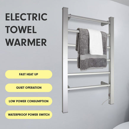 Pronti Heated Towel Rack Electric Bathroom Towel Rails Warmer 100w - Silver Kings Warehouse 