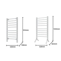 Pronti Heated Towel Rack Electric Bathroom Towel Rails Warmer Ev-160- Silver Kings Warehouse 