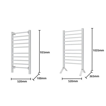 Pronti Heated Towel Rack With Timer Wall-mounted Freestanding Electric 160 Watts Kings Warehouse 