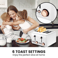 Pronti Toaster, Kettle & Coffee Machine Breakfast Set - White Kings Warehouse 