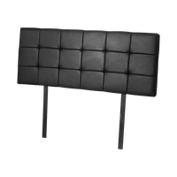 PU Leather Double Bed Deluxe Headboard Bedhead - Black Furniture Kings Warehouse 