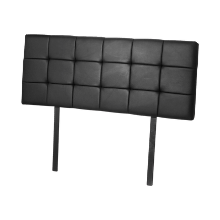 PU Leather Double Bed Deluxe Headboard Bedhead - Black Furniture Kings Warehouse 
