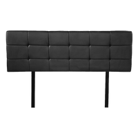 PU Leather Double Bed Deluxe Headboard Bedhead - Black Furniture Kings Warehouse 