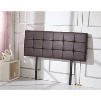 PU Leather Double Bed Deluxe Headboard Bedhead - Brown Furniture Kings Warehouse 