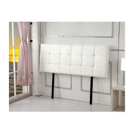 PU Leather Double Bed Deluxe Headboard Bedhead - White Furniture Kings Warehouse 