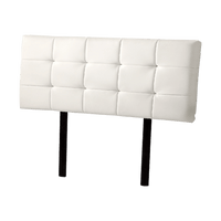 PU Leather Double Bed Deluxe Headboard Bedhead - White