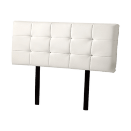 PU Leather Double Bed Deluxe Headboard Bedhead - White Furniture Kings Warehouse 