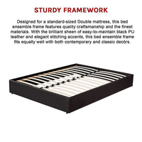 PU Leather Double Bed Ensemble Frame Furniture Kings Warehouse 