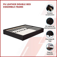 PU Leather Double Bed Ensemble Frame Furniture Kings Warehouse 