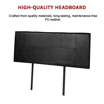 PU Leather Double Bed Headboard Bedhead - Black Furniture Kings Warehouse 