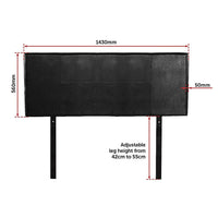 PU Leather Double Bed Headboard Bedhead - Black Furniture Kings Warehouse 