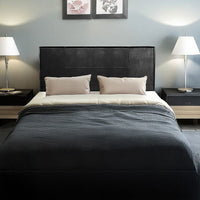 PU Leather Double Bed Headboard Bedhead - Black Furniture Kings Warehouse 