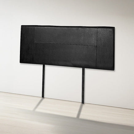 PU Leather Double Bed Headboard Bedhead - Black Furniture Kings Warehouse 