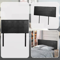 PU Leather Double Bed Headboard Bedhead - Black Furniture Kings Warehouse 
