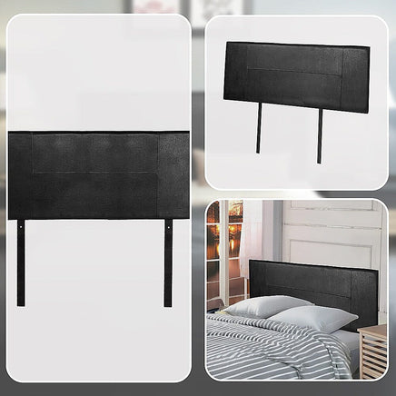 PU Leather Double Bed Headboard Bedhead - Black Furniture Kings Warehouse 