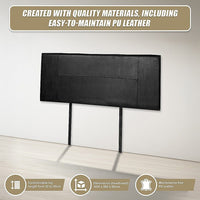 PU Leather Double Bed Headboard Bedhead - Black Furniture Kings Warehouse 