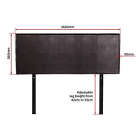 PU Leather Double Bed Headboard Bedhead - Brown Furniture Kings Warehouse 