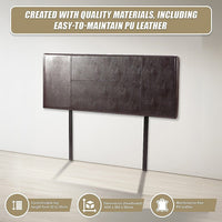 PU Leather Double Bed Headboard Bedhead - Brown Furniture Kings Warehouse 