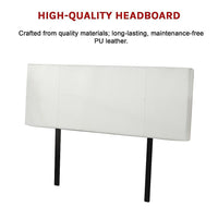 PU Leather Double Bed Headboard Bedhead - White Furniture Kings Warehouse 