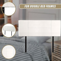 PU Leather Double Bed Headboard Bedhead - White Furniture Kings Warehouse 