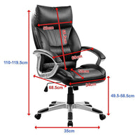 PU Leather Executive Office Chair – Ergonomic Swivel Computer Desk Chair in Black Furniture Kings Warehouse 