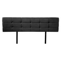 PU Leather King Bed Deluxe Headboard Bedhead - Black Furniture Kings Warehouse 
