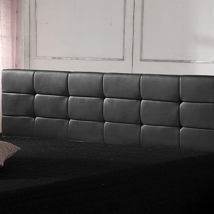 PU Leather King Bed Deluxe Headboard Bedhead - Black Furniture Kings Warehouse 