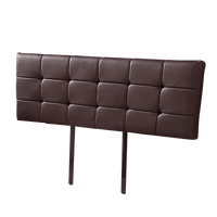 PU Leather King Bed Deluxe Headboard Bedhead - Brown Furniture Kings Warehouse 