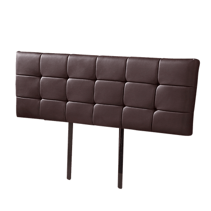 PU Leather King Bed Deluxe Headboard Bedhead - Brown Furniture Kings Warehouse 