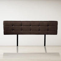 PU Leather King Bed Deluxe Headboard Bedhead - Brown Furniture Kings Warehouse 