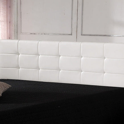 PU Leather King Bed Deluxe Headboard Bedhead - White Furniture Kings Warehouse 
