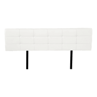 PU Leather King Bed Deluxe Headboard Bedhead - White Furniture Kings Warehouse 