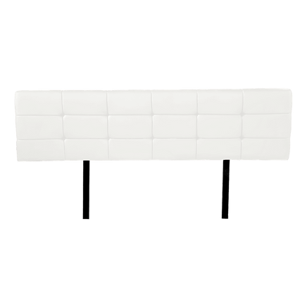 PU Leather King Bed Deluxe Headboard Bedhead - White Furniture Kings Warehouse 