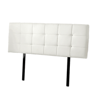 PU Leather King Bed Deluxe Headboard Bedhead - White Furniture Kings Warehouse 