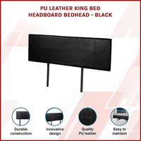 PU Leather King Bed Headboard Bedhead - Black Furniture Kings Warehouse 