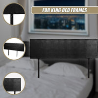PU Leather King Bed Headboard Bedhead - Black Furniture Kings Warehouse 